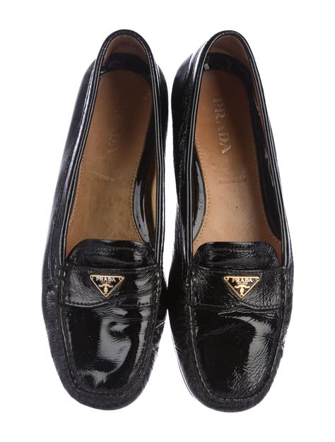 prada leather womwn loafers|prada patent leather loafers women's.